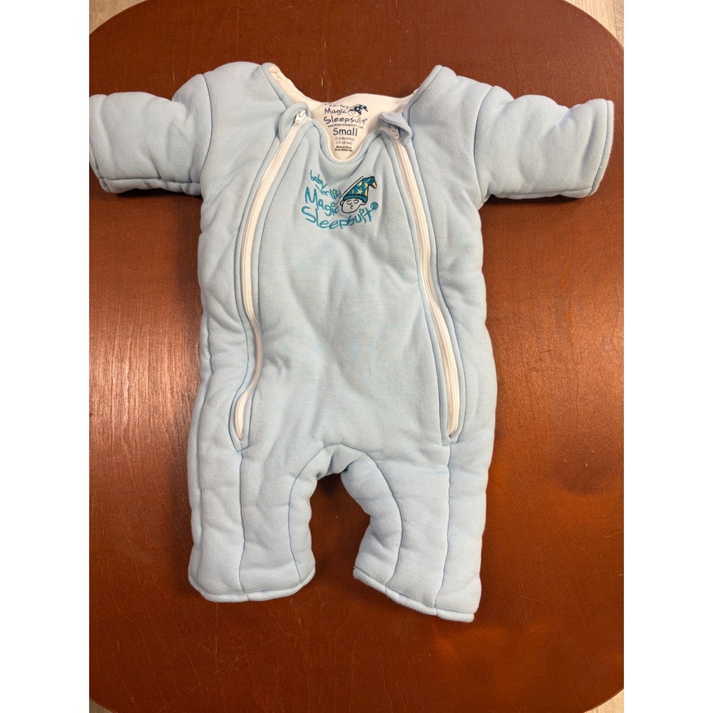 Baby Merlin's Magic Sleepsuit Light Blue Cotton Small 3-6 Months 12-18 lbs